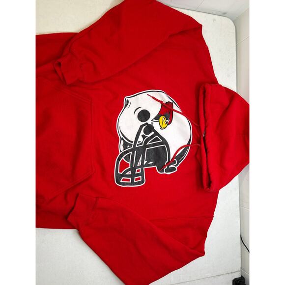 Gildan Illinois State University Redbirds Football Red Unisex Hoodie. Size L - Picture 5 of 5